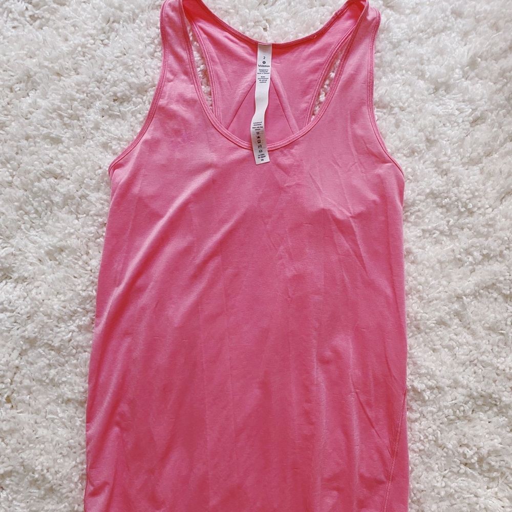 Open back pink Lululemon tank